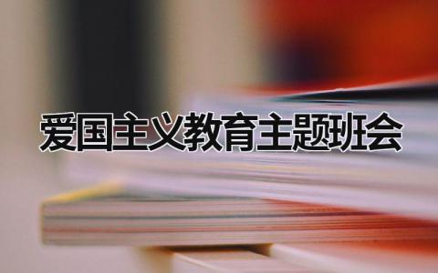 爱国主义教育主题班会 爱国主义教育主题班会活动方案 (20篇）