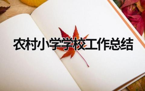 农村小学学校工作总结 农村小学学校工作总结与新思路的关系 (21篇）