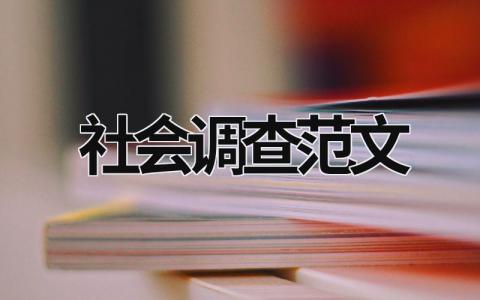 社会调查范文 社会调查范文摘要示范 (21篇）