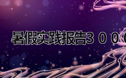 暑假实践报告3000字 暑假实践报告3000字大学篇 (15篇）