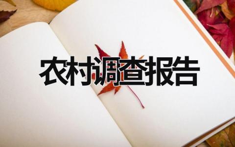 农村调查报告 中国农村调查报告 (19篇）