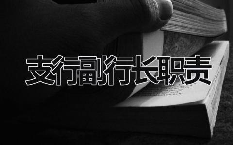 支行副行长职责  (18篇）