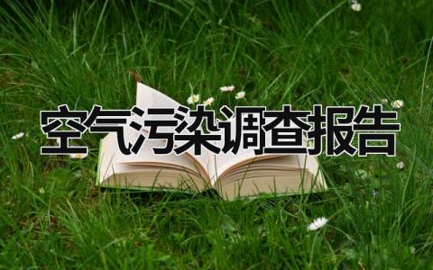 空气污染调查报告 空气污染调查报告3000字 (17篇）