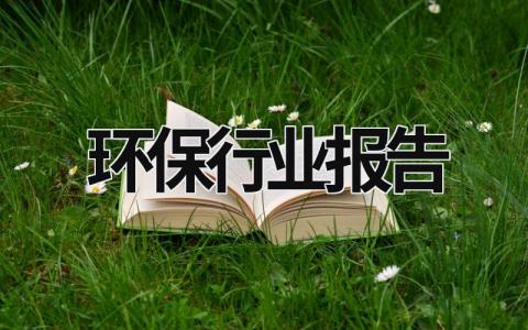 环保行业报告 环保行业报告总结 (16篇）