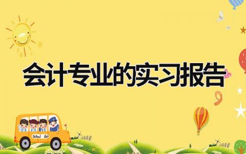 会计专业的实习报告 会计专业社会实践报告3000字 (16篇）