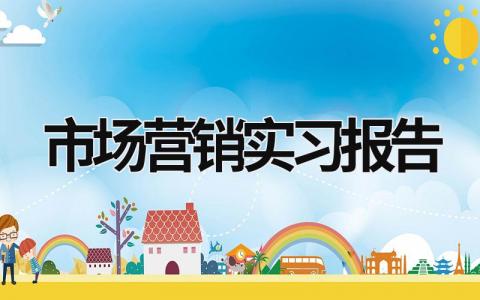 市场营销实习报告 市场营销实习报告 (17篇）