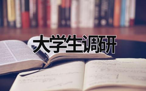 大学生调研 大学生调研心得体会 (15篇）