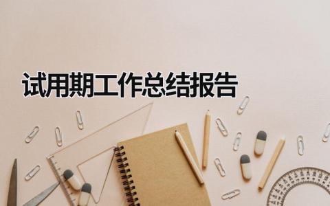 试用期工作总结报告 sqe试用期工作总结报告 (20篇）