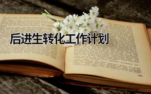 后进生转化工作计划 后进生转化工作计划及措施 (15篇）