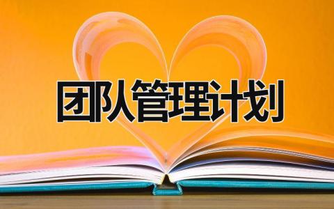 团队管理计划 团队管理计划及想法 (17篇）