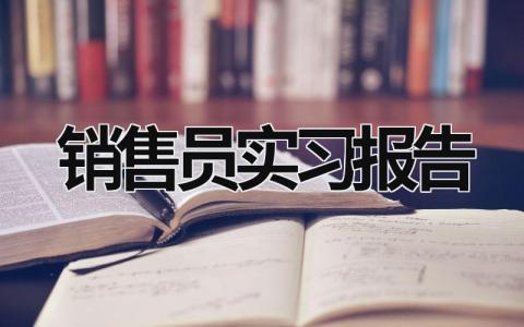 销售员实习报告 销售员实习报告 (17篇）