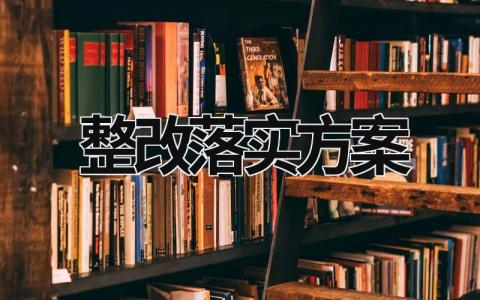 整改落实方案 整改落实方案怎么写 (12篇）