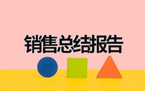 销售总结报告 销售总结报告 (15篇）