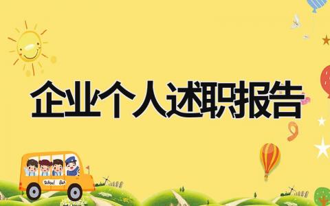 企业个人述职报告 企业个人述职报告模板范文 (18篇）