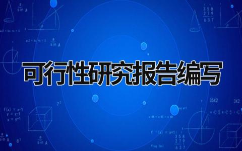 可行性研究报告编写 可行性研究报告编写指南 (13篇）