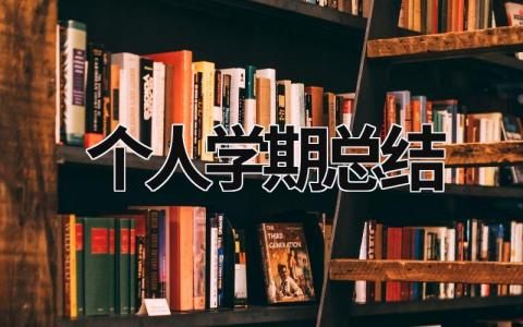 个人学期总结 大学生个人学期总结 (19篇）