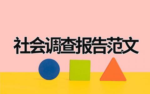 社会调查报告范文 社会调查报告范文2000字 (15篇）