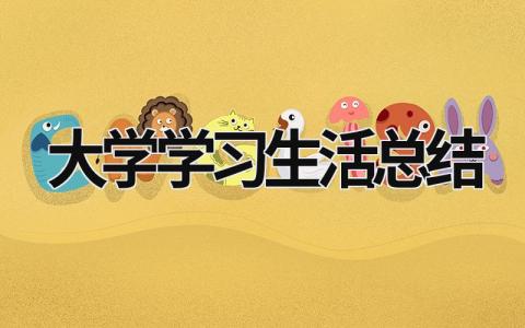 大学学习生活总结 大学学习生活总结 (19篇）