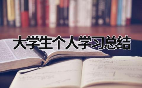 大学生个人学习总结 大学生个人学生总结 (20篇）