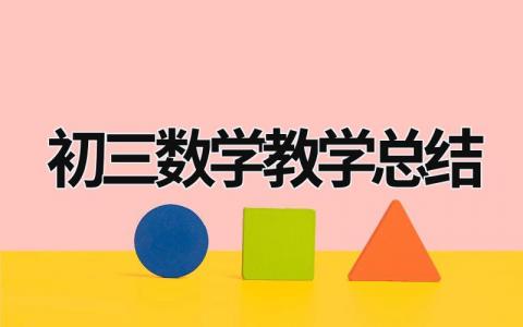 初三数学教学总结 初三数学教学总结 (21篇）