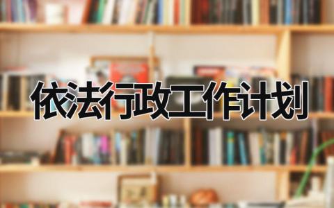 依法行政工作计划 依法行政年度工作计划 (16篇）