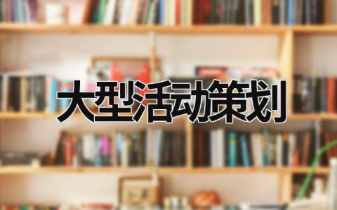 大型活动策划 大型活动策划具体方案 (18篇）