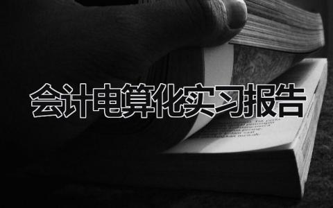 会计电算化实习报告 会计电算化实训报告实训过程 (15篇）