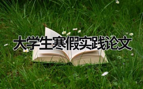 大学生寒假实践论文 大学生寒假实践论文 (18篇）