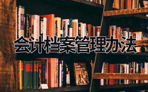 会计档案管理办法 会计档案管理办法2023 (9篇）