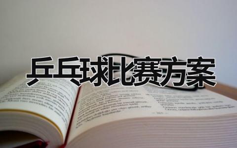 乒乓球比赛方案  (19篇）