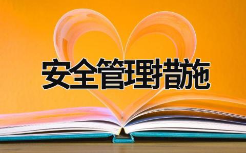 安全管理措施 安全管理措施和安全技术措施 (19篇）