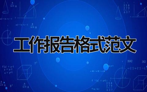 工作报告格式范文 工作报告格式范文模板 (15篇）