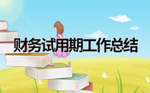 财务试用期工作总结 财务试用期工作总结100字 (20篇）