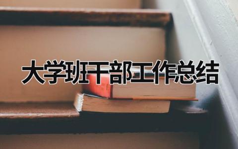 大学班干部工作总结 大学班干部工作总结 (21篇）