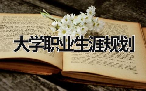 大学职业生涯规划 大学职业生涯规划 (16篇）