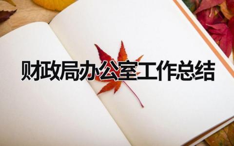 财政局办公室工作总结 财政局办公室2021年工作思路 (17篇）