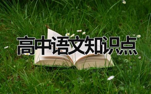 高中语文知识点 高中语文知识点 (13篇）