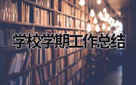 学校学期工作总结  (19篇）