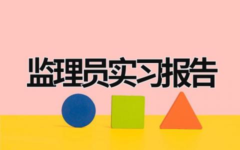 监理员实习报告 监理实训报告3000字 (13篇）