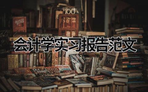 会计学实习报告范文 会计学实习报告范文 (17篇）