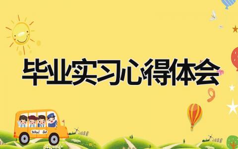 毕业实习心得体会 实习心得体会 (21篇）