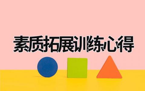 素质拓展训练心得 素质拓展训练心得体会500字 (16篇）