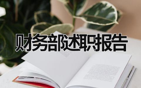 财务部述职报告 财务部述职报告2023最新完整版 (15篇）