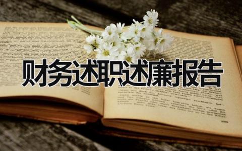 财务述职述廉报告 财务述职述廉报告2023最新完整版 (19篇）