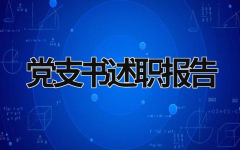 党支书述职报告 党支书述职报告2023年 (20篇）