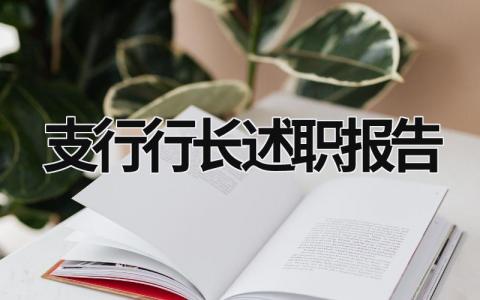 支行行长述职报告  (18篇）