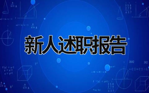 新人述职报告 新人述职报告怎么写 范文 (18篇）