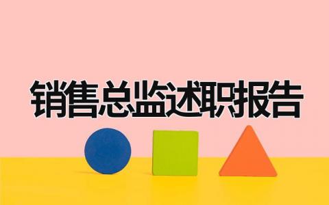 销售总监述职报告 销售总监述职报告 (20篇）