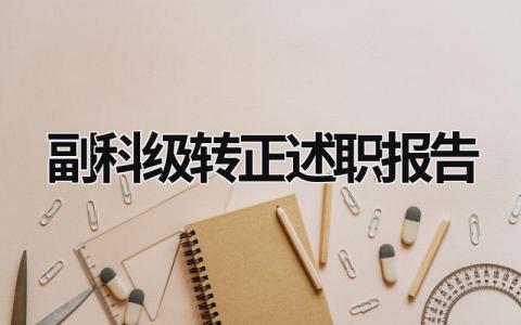 副科级转正述职报告 副科长转正述职报告 (17篇）