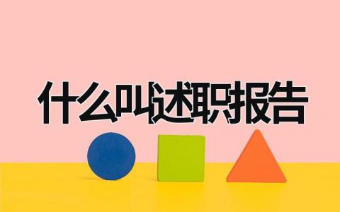 什么叫述职报告 什么叫述职报告范文 (14篇）